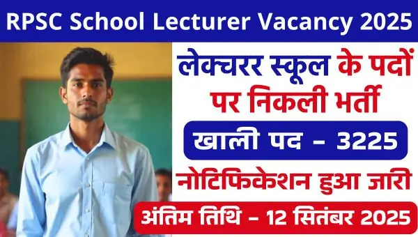 RPSC School Lecturer Vacancy 2025
