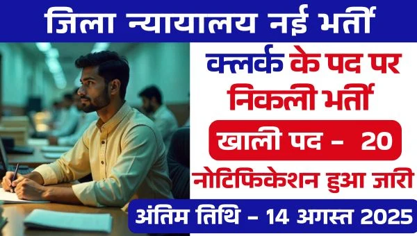 District Court Clerk Vacancy 2025: जिला न्यायलय में क्लर्क के पदों पर निकली भर्तियां, 14 अगस्त अंतिम तिथि