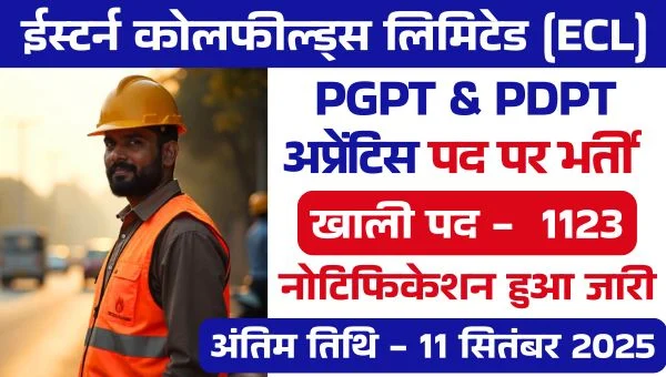 ECL Apprentice Vacancy 2025: कोलफील्ड द्वारा अप्रेंटिस के 1123 पदो पर भर्ती नोटिफिकेशन जारी