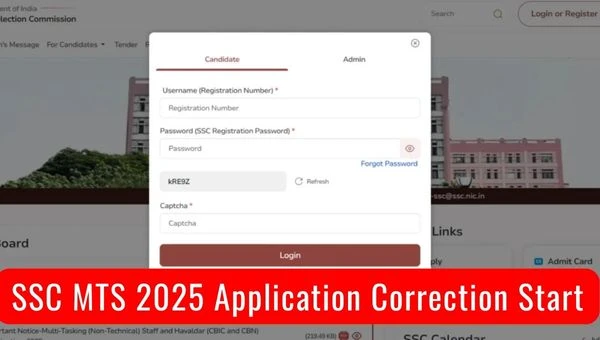 SSC MTS 2025 Application Correction Link Active Now