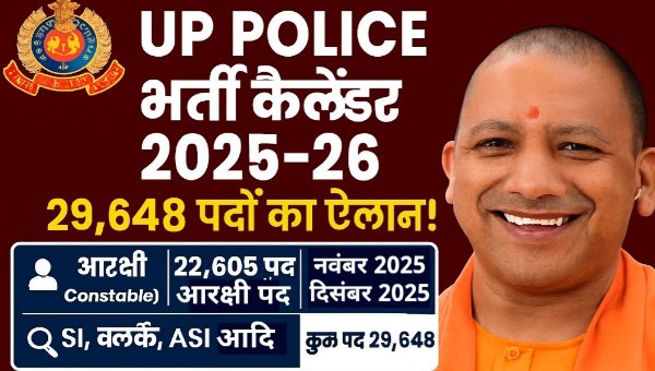 UP Police Bharti Calendar 2025–26 जारी : Constable के 22,605 पदों पर भर्ती, जानिए कब होगा आवेदन