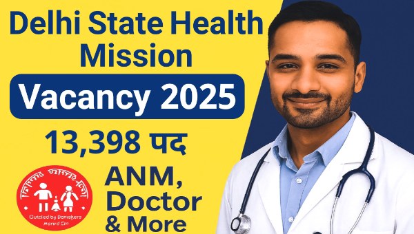 Delhi State Health Mission Vacancy 2025: 13,398 पद पर भर्ती | 12वीं + मेडिकल डिग्री के लिए जारी नोटिफिकेशन